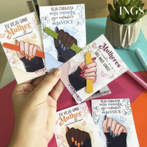 Card com lixa Personalizado Dia das Mulheres 50un 100un 9x5cm